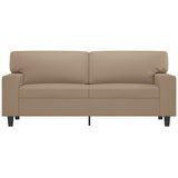 2-Seater Sofa Cappuccino 140 cm Faux Leather - Side View