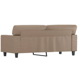 2-Seater Sofa Cappuccino 140 cm Faux Leather - 45-Degree Angle