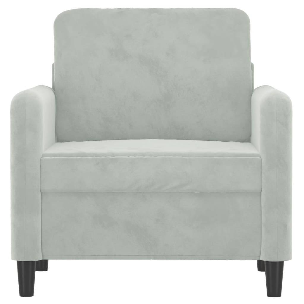 Sofa Chair Light Grey 60 cm Velvet