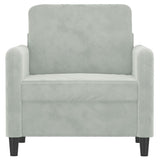 Sofa Chair Light Grey 60 cm Velvet