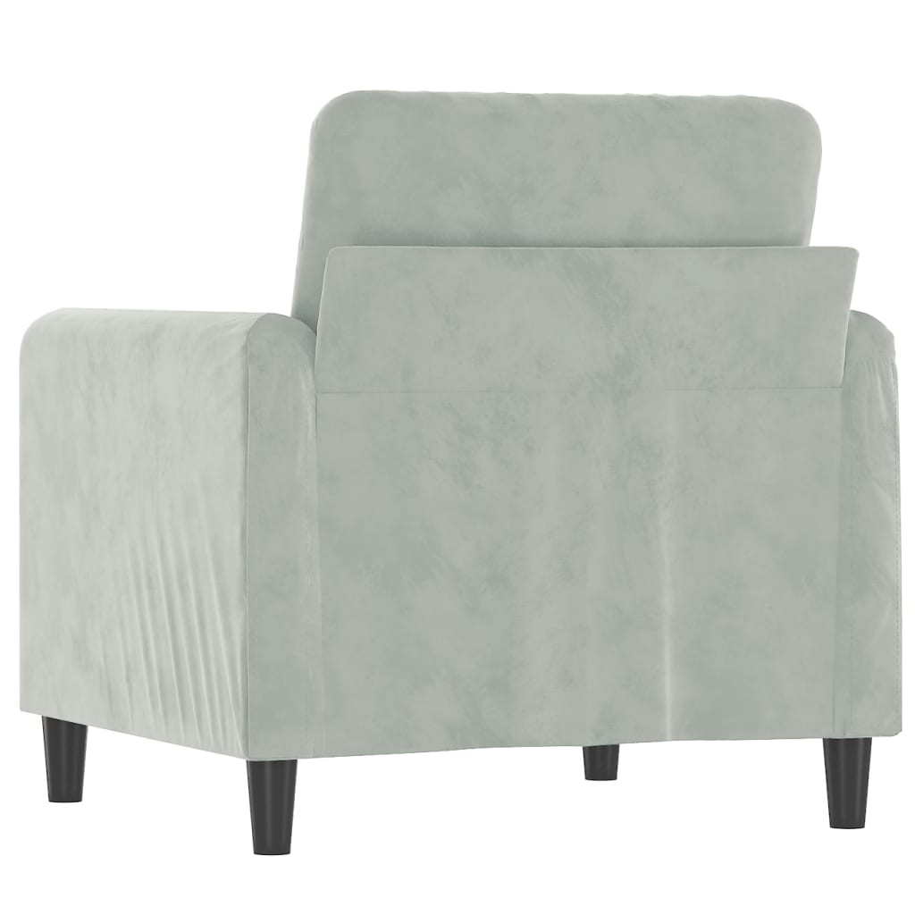 Sofa Chair Light Grey 60 cm Velvet