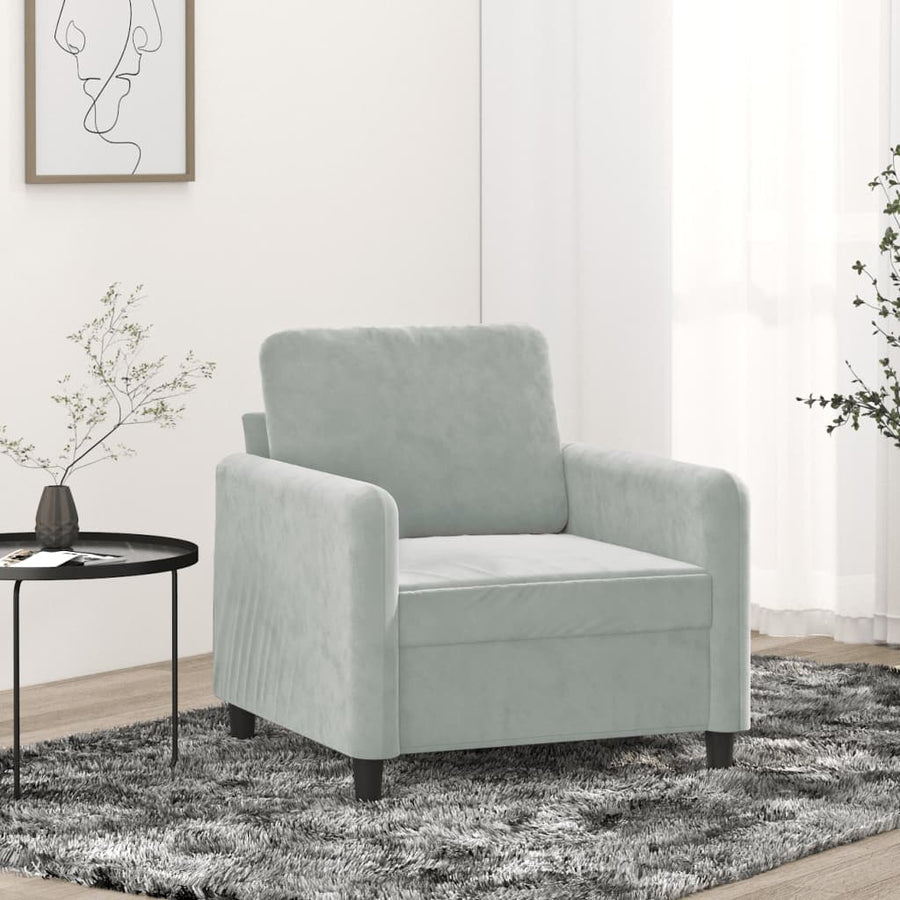 Sofa Chair Light Grey 60 cm Velvet