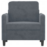 Sofa Chair Dark Grey 60 cm Velvet - Side View