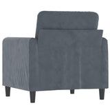 Sofa Chair Dark Grey 60 cm Velvet - 45-Degree Angle