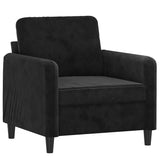 Sofa Chair Black 60 cm Velvet - Front View