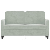 2-Seater Sofa Light Grey 120 cm Velvet