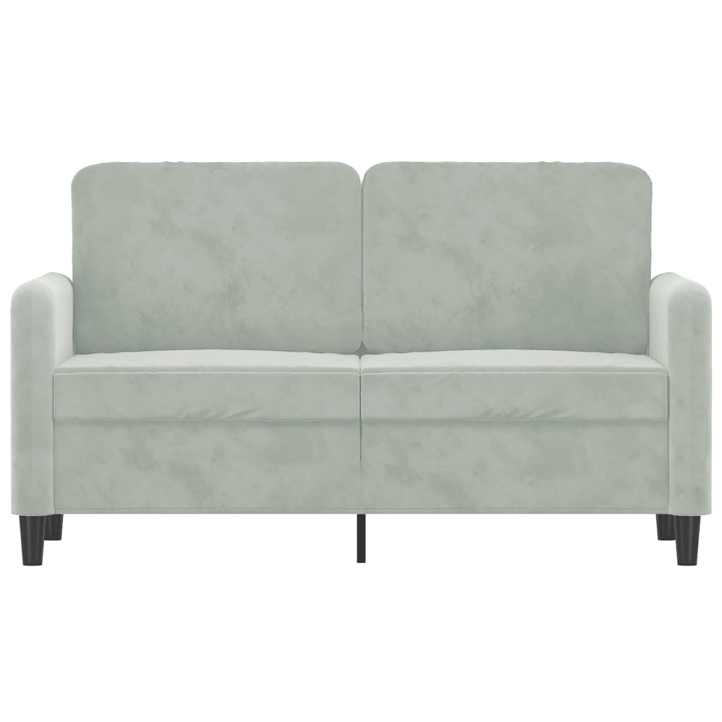 2-Seater Sofa Light Grey 120 cm Velvet