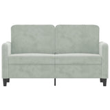 2-Seater Sofa Light Grey 120 cm Velvet - Side View