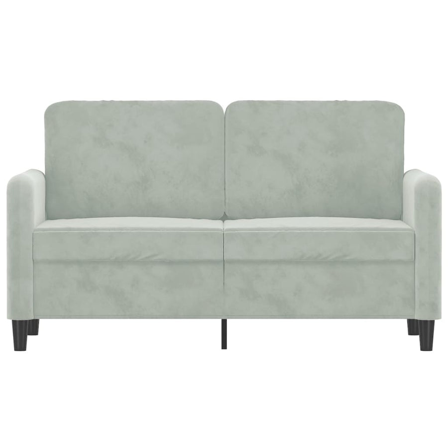 2-Seater Sofa Light Grey 120 cm Velvet