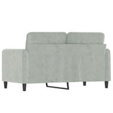 2-Seater Sofa Light Grey 120 cm Velvet - 45-Degree Angle