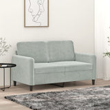 2-Seater Sofa Light Grey 120 cm Velvet