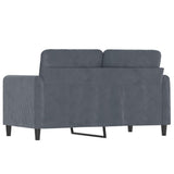 2-Seater Sofa Dark Grey 120 cm Velvet - 45-Degree Angle