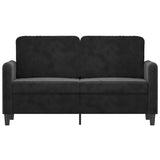 2-Seater Sofa Black 120 cm Velvet - Side View