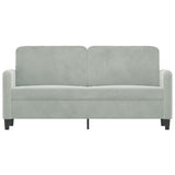 2-Seater Sofa Light Grey 140 cm Velvet