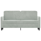 2-Seater Sofa Light Grey 140 cm Velvet - Side View