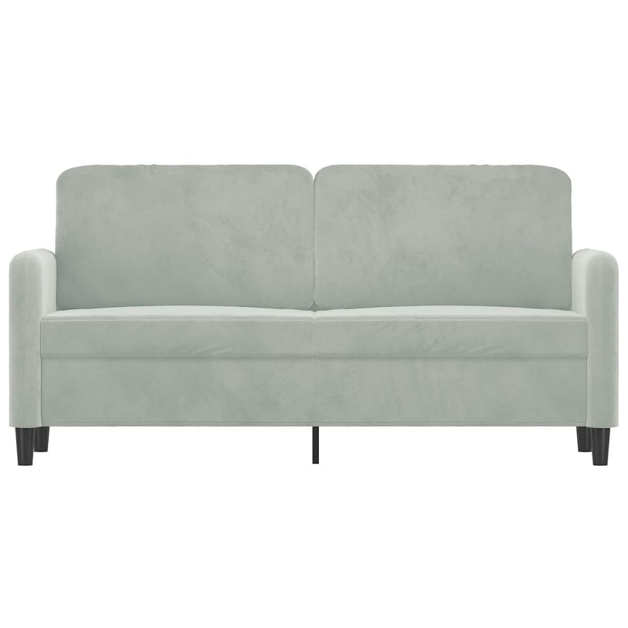 2-Seater Sofa Light Grey 140 cm Velvet