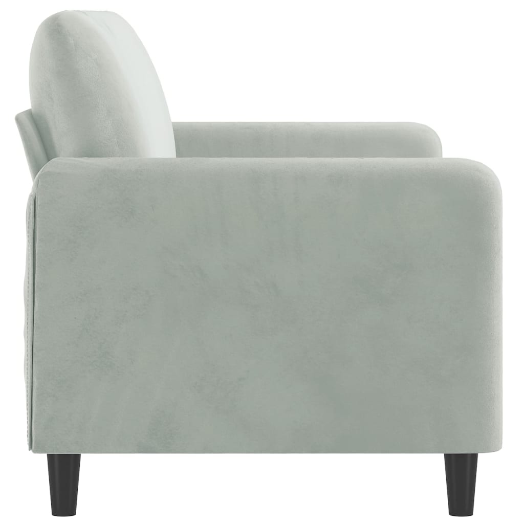 2-Seater Sofa Light Grey 140 cm Velvet