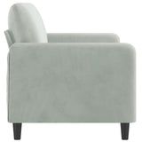 2-Seater Sofa Light Grey 140 cm Velvet - Top-Down View