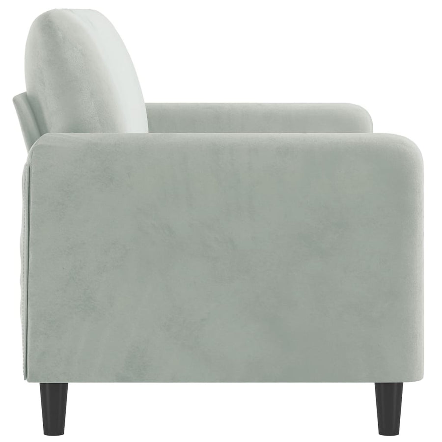 2-Seater Sofa Light Grey 140 cm Velvet