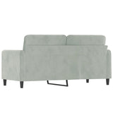 2-Seater Sofa Light Grey 140 cm Velvet - 45-Degree Angle