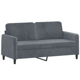 2-Seater Sofa Dark Grey 140 cm Velvet - Front View