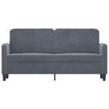 2-Seater Sofa Dark Grey 140 cm Velvet - Side View