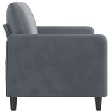 2-Seater Sofa Dark Grey 140 cm Velvet - Top-Down View
