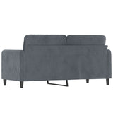 2-Seater Sofa Dark Grey 140 cm Velvet - 45-Degree Angle