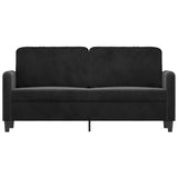 2-Seater Sofa Black 140 cm Velvet - Side View