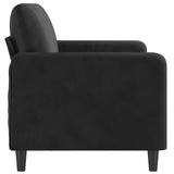 2-Seater Sofa Black 140 cm Velvet - Top-Down View