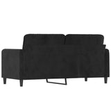2-Seater Sofa Black 140 cm Velvet - 45-Degree Angle