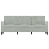 3-Seater Sofa Light Grey 180 cm Velvet