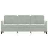 3-Seater Sofa Light Grey 180 cm Velvet - Side View