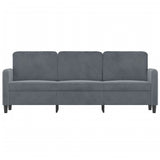 3-Seater Sofa Dark Grey Velvet 180 cm