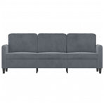 3-Seater Sofa Dark Grey Velvet 180 cm