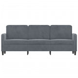 3-Seater Sofa Dark Grey Velvet 180 cm - Side View