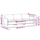 3-Seater Sofa Dark Grey Velvet 180 cm