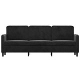 3-Seater Sofa Black 180 cm Velvet - Side View
