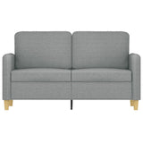 2-Seater Sofa Light Grey 120 cm Fabric - Side View