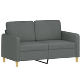 2-Seater Sofa Dark Grey 120 cm Fabric