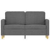 2-Seater Sofa Dark Grey 120 cm Fabric - Side View