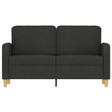 2-Seater Sofa Black 120 cm Fabric - Side View