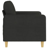 2-Seater Sofa Black 120 cm Fabric - Top-Down View