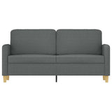 2-Seater Sofa Dark Grey 140 cm Fabric