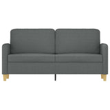 2-Seater Sofa Dark Grey 140 cm Fabric - Side View