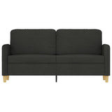 2-Seater Sofa Black 140 cm Fabric - Side View