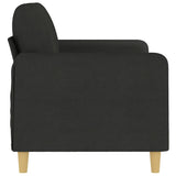 2-Seater Sofa Black 140 cm Fabric - Top-Down View