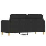 2-Seater Sofa Black 140 cm Fabric - 45-Degree Angle