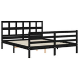 Bed Frame without Mattress Black 150x200 cm Solid Wood