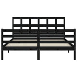 Bed Frame without Mattress Black 150x200 cm Solid Wood